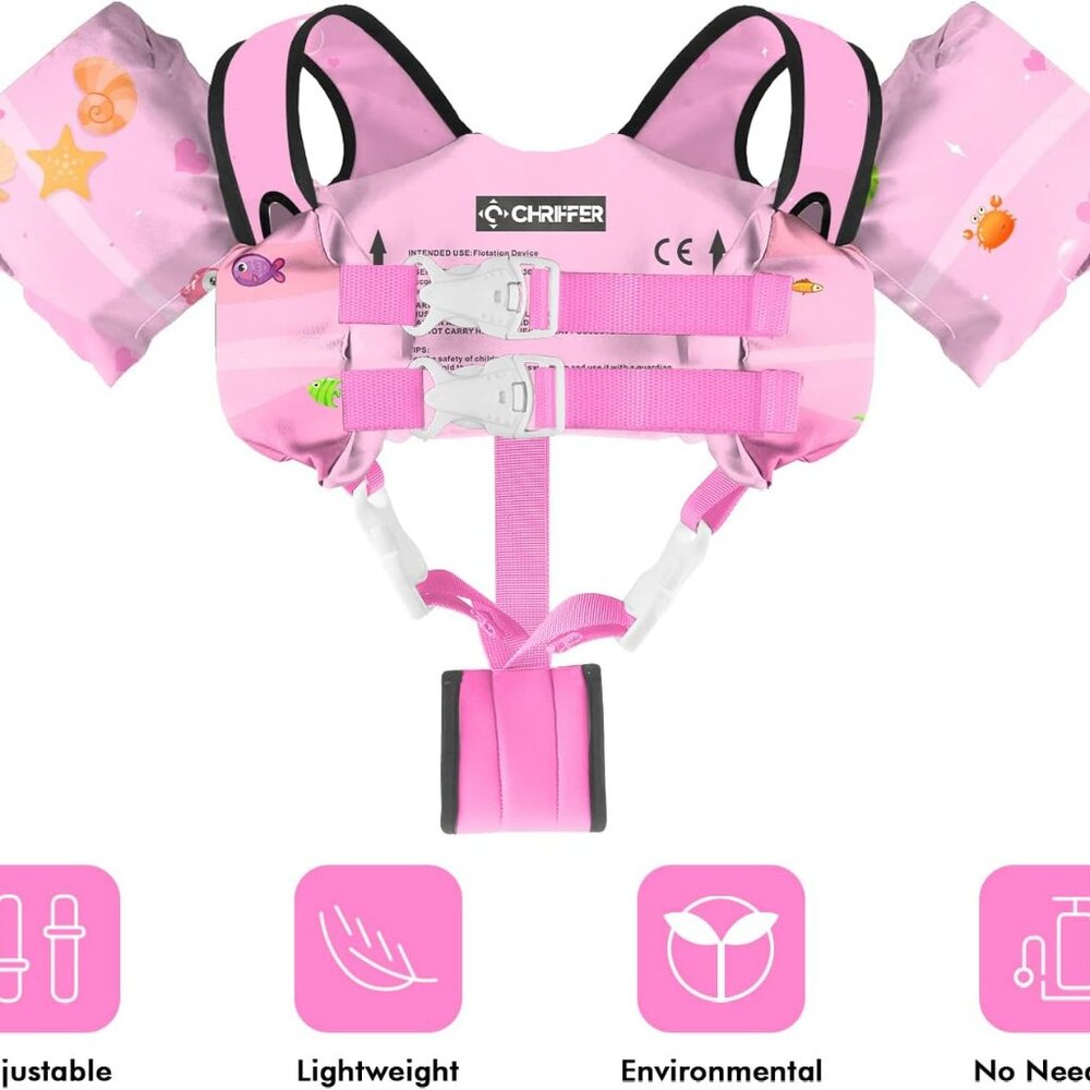 NWT Chriffer Kids Swim Vest Life Jacket – Toddler Floaties 30–55 lbs - Picture 4 of 4